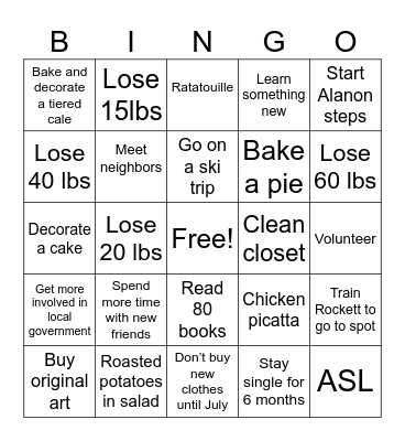 2025 Bingo Card