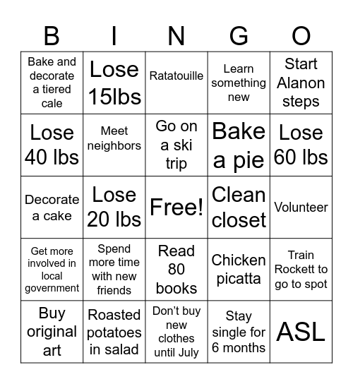 2025 Bingo Card