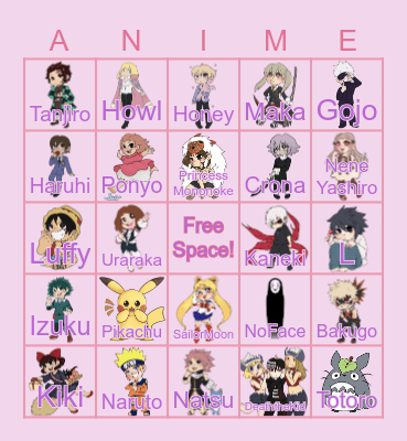 Anime Club Bingo 2025 Bingo Card
