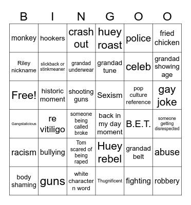Kaleb Bingo Card