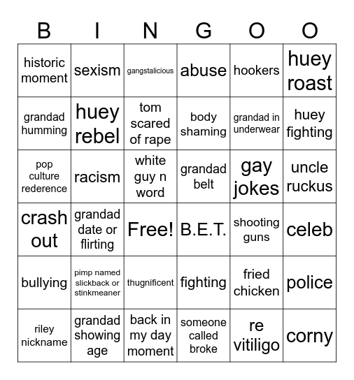 Bryce Bingo Card