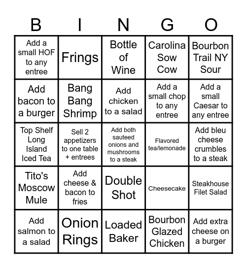 Server Bingo Card