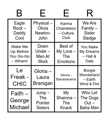 Dance, Dance, Dance! Bingo Card