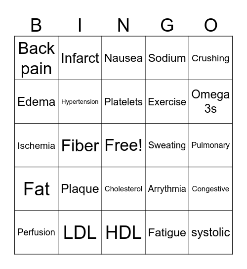 Love Your Heart 2025 Bingo Card