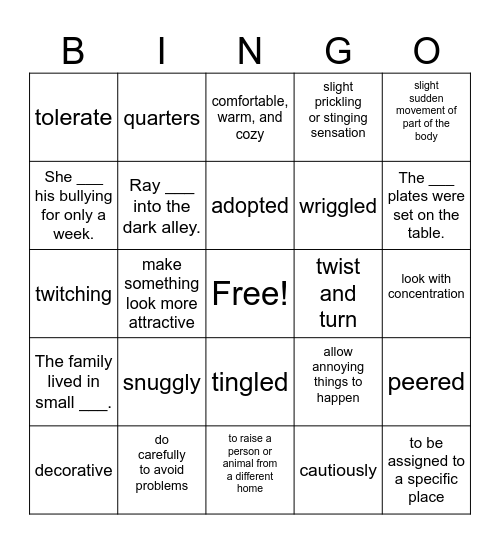 Borrowed Bunny Bingo Card