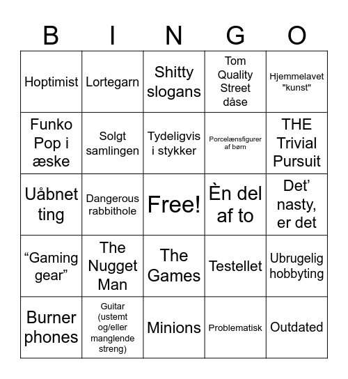 CraBingo Card