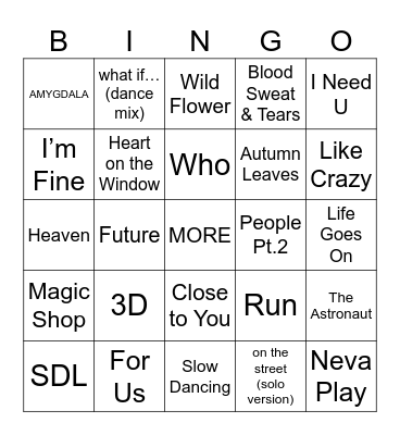 jellytaebear Bingo Card