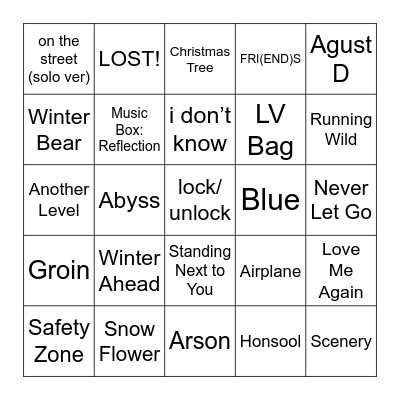jellytaebear Bingo Card