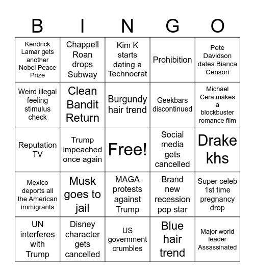 2025 BINGO Card