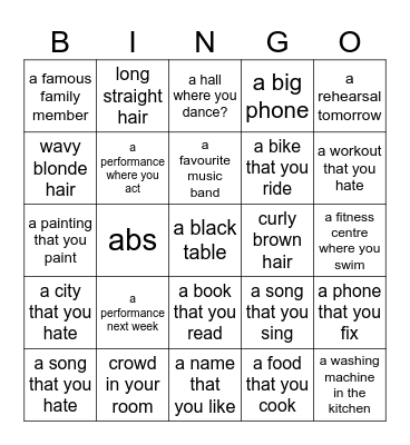 Kristina Bingo Card - Do you have...? Bingo Card