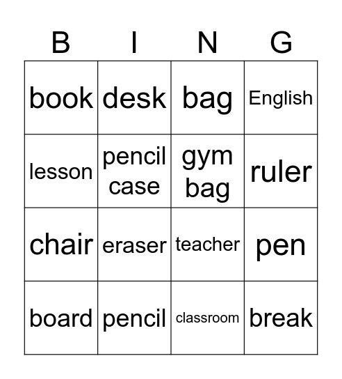 Animals for beginners Bingo Card