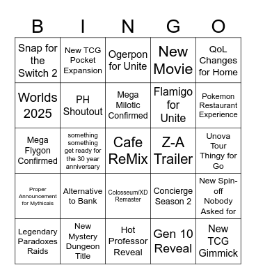 rider pokemon day 2025 predictions Bingo Card