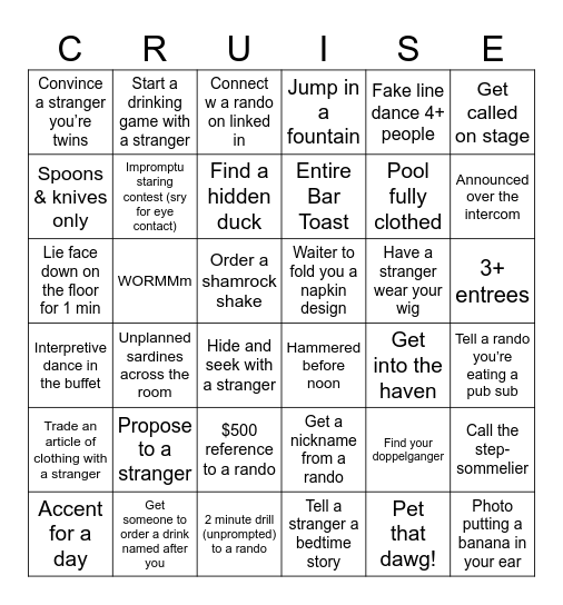 GENDER WARS! Bingo Card