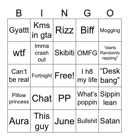 What will ody say!?! ( anything with quotes is a action) Bingo Card