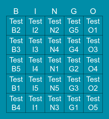 Testing Testing Testing Bingo Card