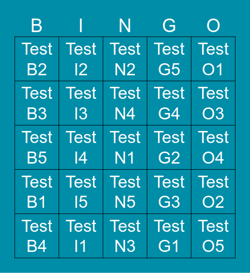 Testing Testing Testing Bingo Card
