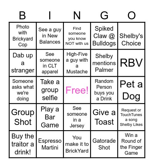 GOODBYE CLT BINGO Card