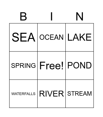 WATERFORMS Bingo Card