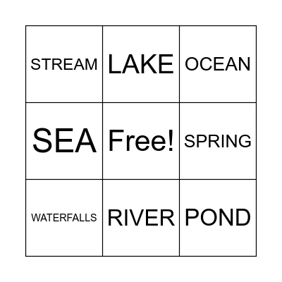 WATERFORMS Bingo Card