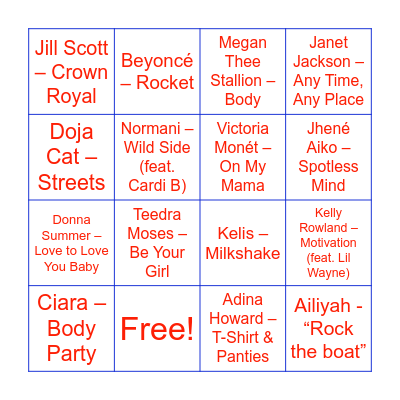 Sensual & Erotic Bingo Card