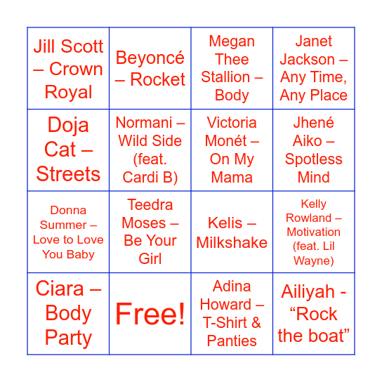 Sensual & Erotic Bingo Card