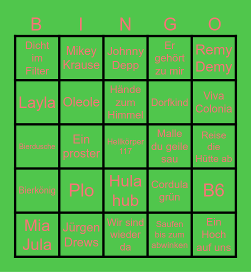 Malle Bingo Card