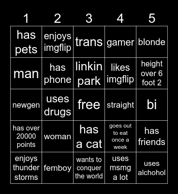 70lastchance's bingo thing idk Bingo Card