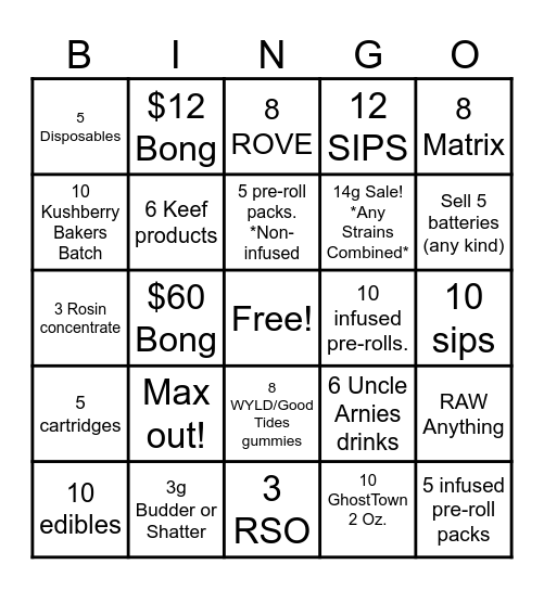 March Mayhem Canna Bingo! Bingo Card