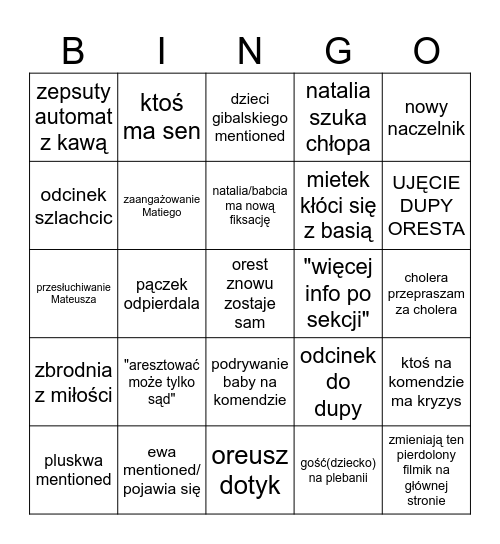 Bingo OM sezon wiosna 2025 Bingo Card
