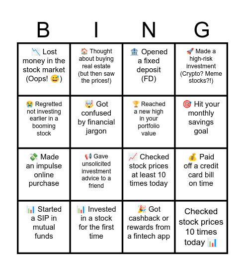 Finance Bingo! 💰📊 Bingo Card