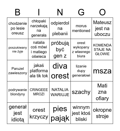 Ojciec Mateusz odc. 414 "Viral" Bingo Card