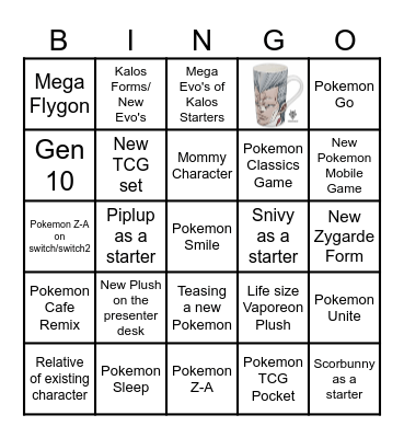 Pokemon Day Bingo Card
