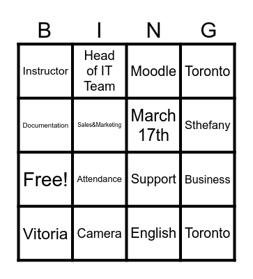 ILAC ORIENTATION Bingo Card