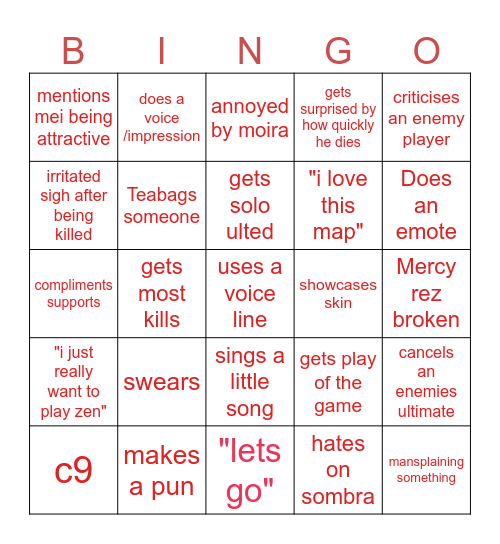 Jake Bingo Card
