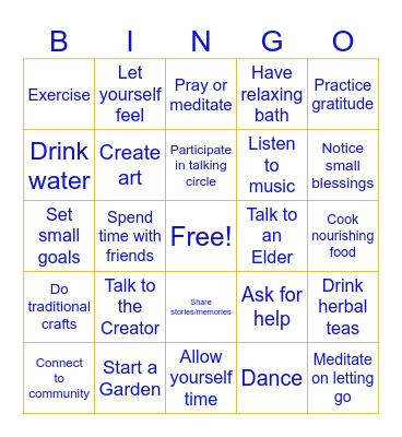 SELF CARE BINGO Card