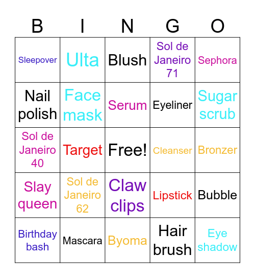 Brooke’s Beauty Bingo Card