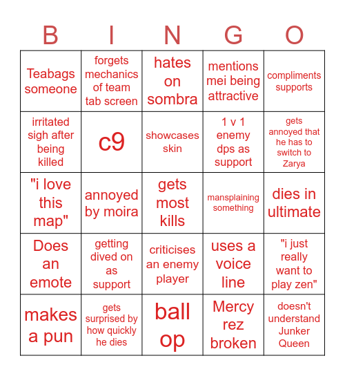 Jake Bingo Card