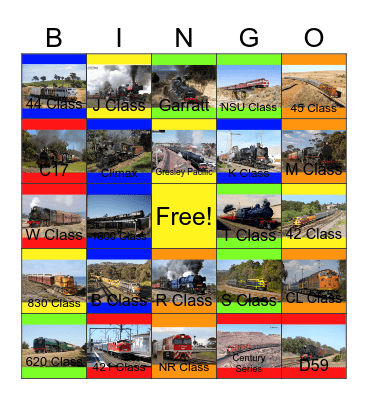 Australian Railways-Past to the Present Bingo Card