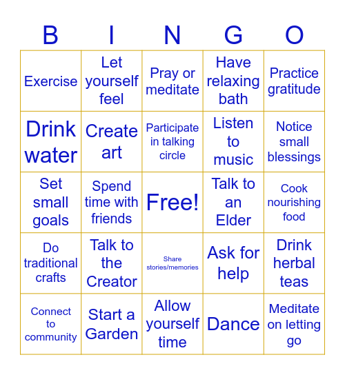 SELF CARE BINGO Card