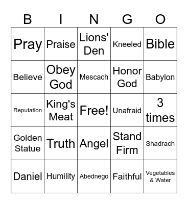 Daniel Bingo Card