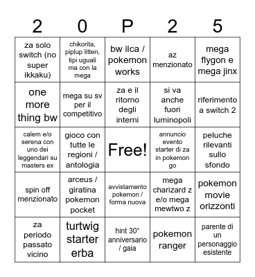 pokemon day 2025 Bingo Card