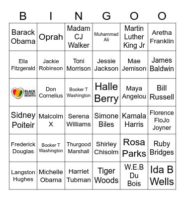 HISTORICAL BLACK FIGURES Bingo Card