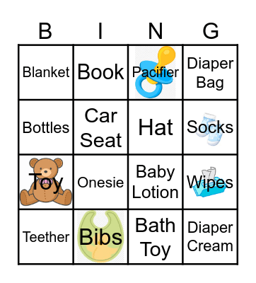 Baby Shower Bingo Card