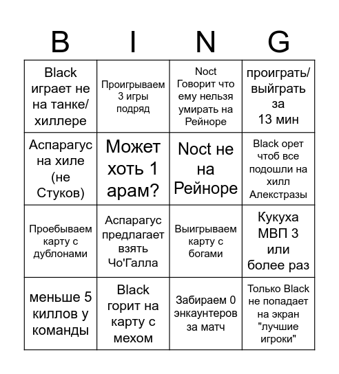 HOTS Bingo Card