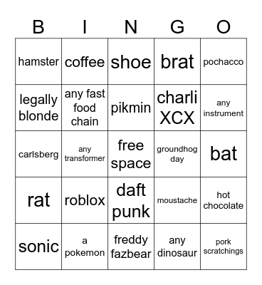 carlsberg the hamster Bingo Card