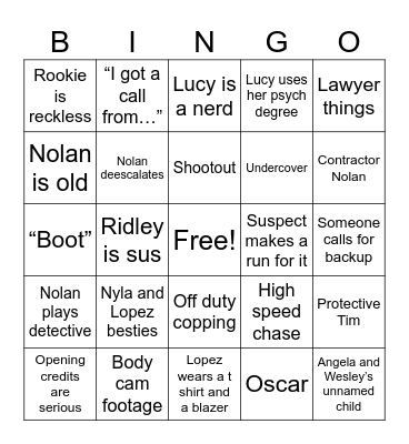 Rookie Bingo Card