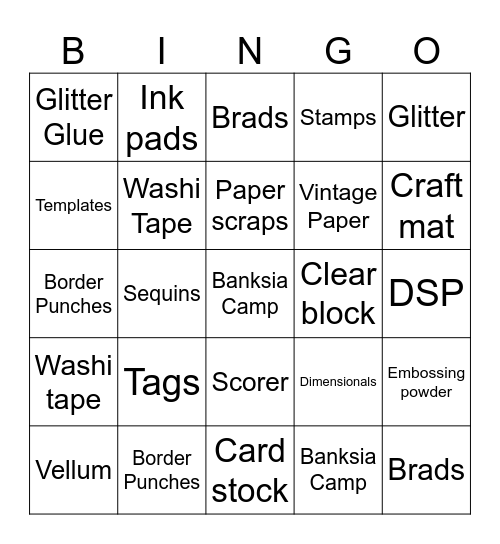 Banksia Camp Bingo Card