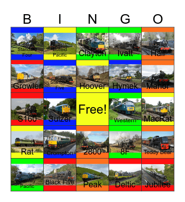 Tourist Railway Lines and Railway Museums in the U.K-Past and Present Bingo Card