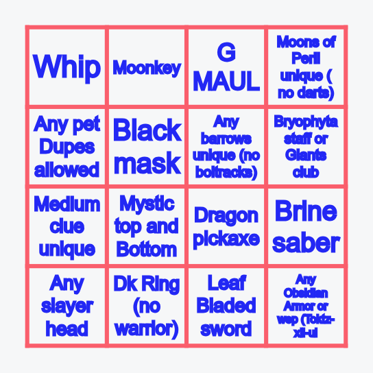 Kraken Crew bingo EVENT Bingo Card