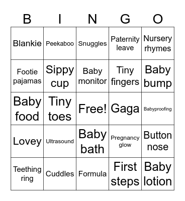 Baby Bebis Bingo Card